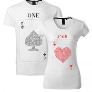 Exkluzív páros póló "Egy pár" póker kártya mintával
