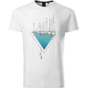 Férfi póló "Vitorlások a tengeren" mintával