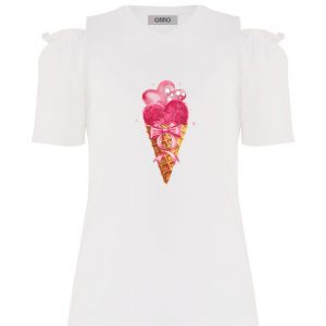 Lány póló "Love ice cream" mintával