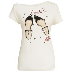 Női póló "Love shoes" mintával
