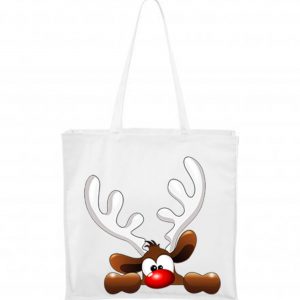 Nagyméretű bevásárló táska "Rénszarvas Rudolf" mintával
