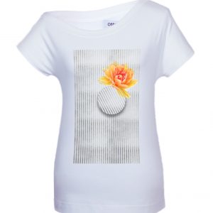 Női póló "Előbújó virág" mintával